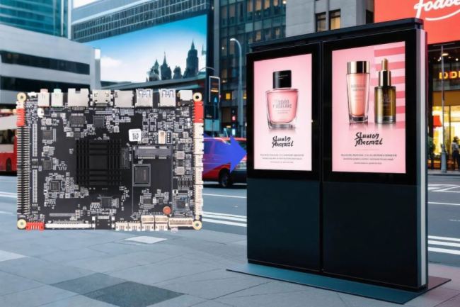 視美泰4K大屏智慧終端主板AIoT-3568HV在雙屏廣告機項目的應用